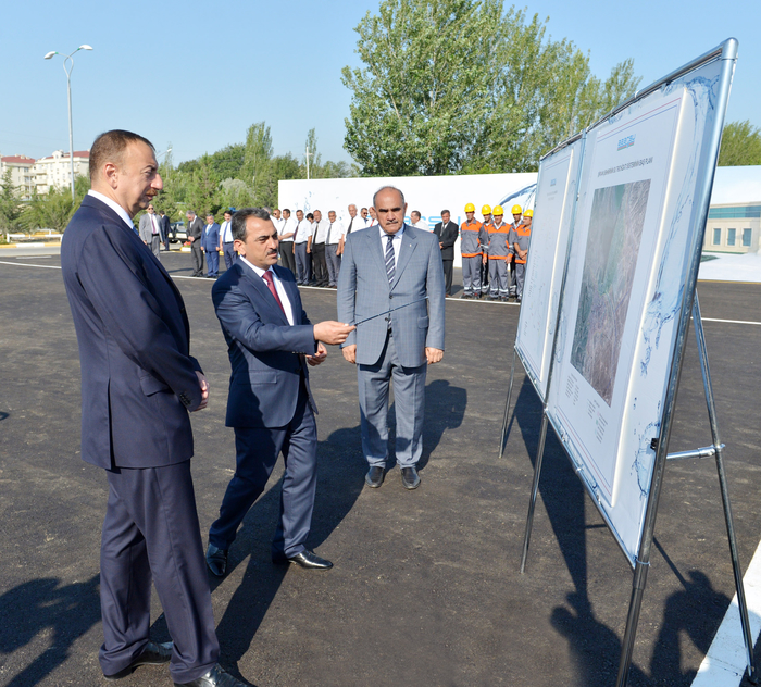 Президент Азербайджана принял участие в церемонии подачи питьевой воды в Ширван (ФОТО)