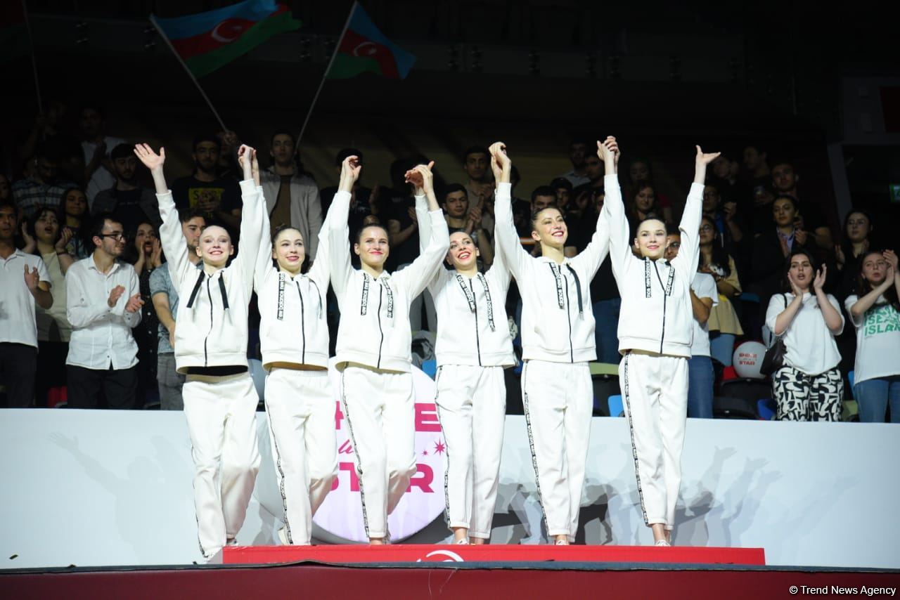 В Баку состоялась церемония награждения победителей чемпионата Европы  среди команд в групповых упражнениях (ФОТО)