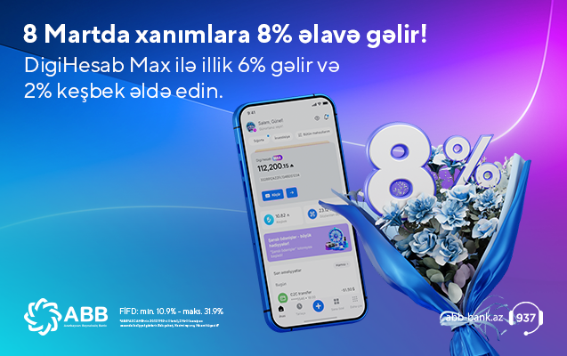 Специально для женщин - возможность дохода 8% с «DigiHesab Max»!