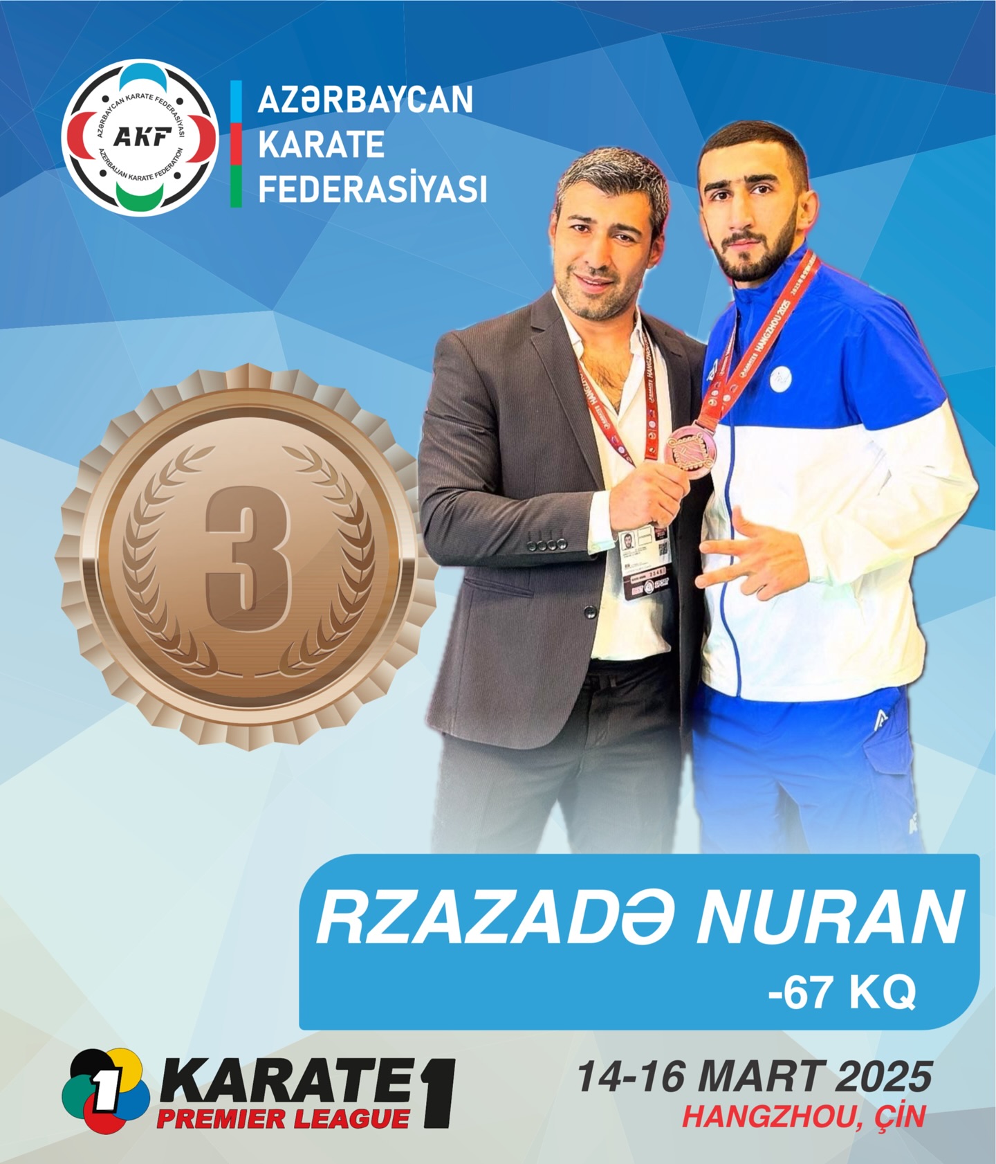 Азербайджанские каратисты завоевали две бронзы на турнире «Karate1 Premier League» в Китае